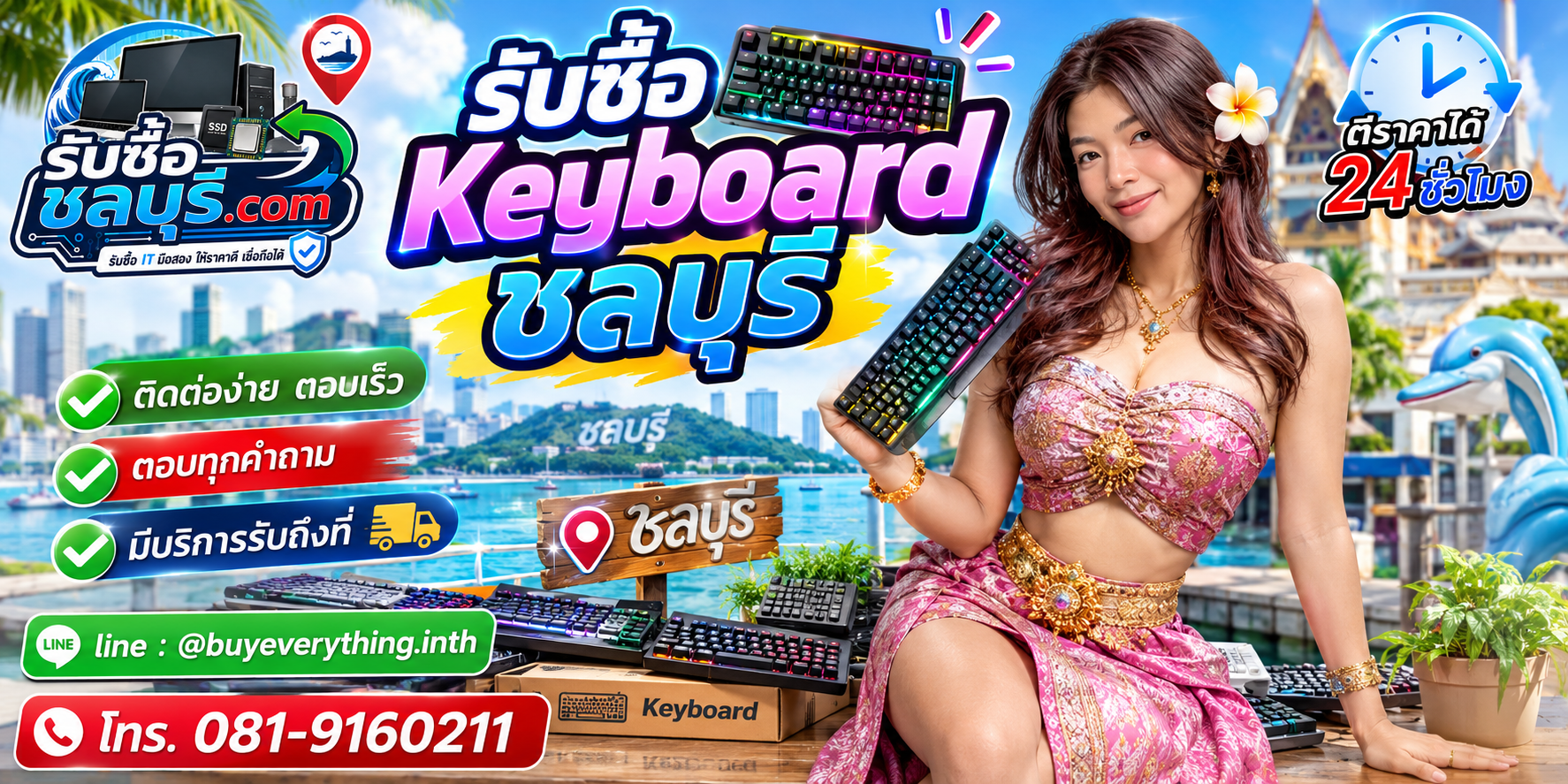 ติดต่อรับซื้อ Keyboard ชลบุรี LINE @buyeverything.inth โทร 081-9160211