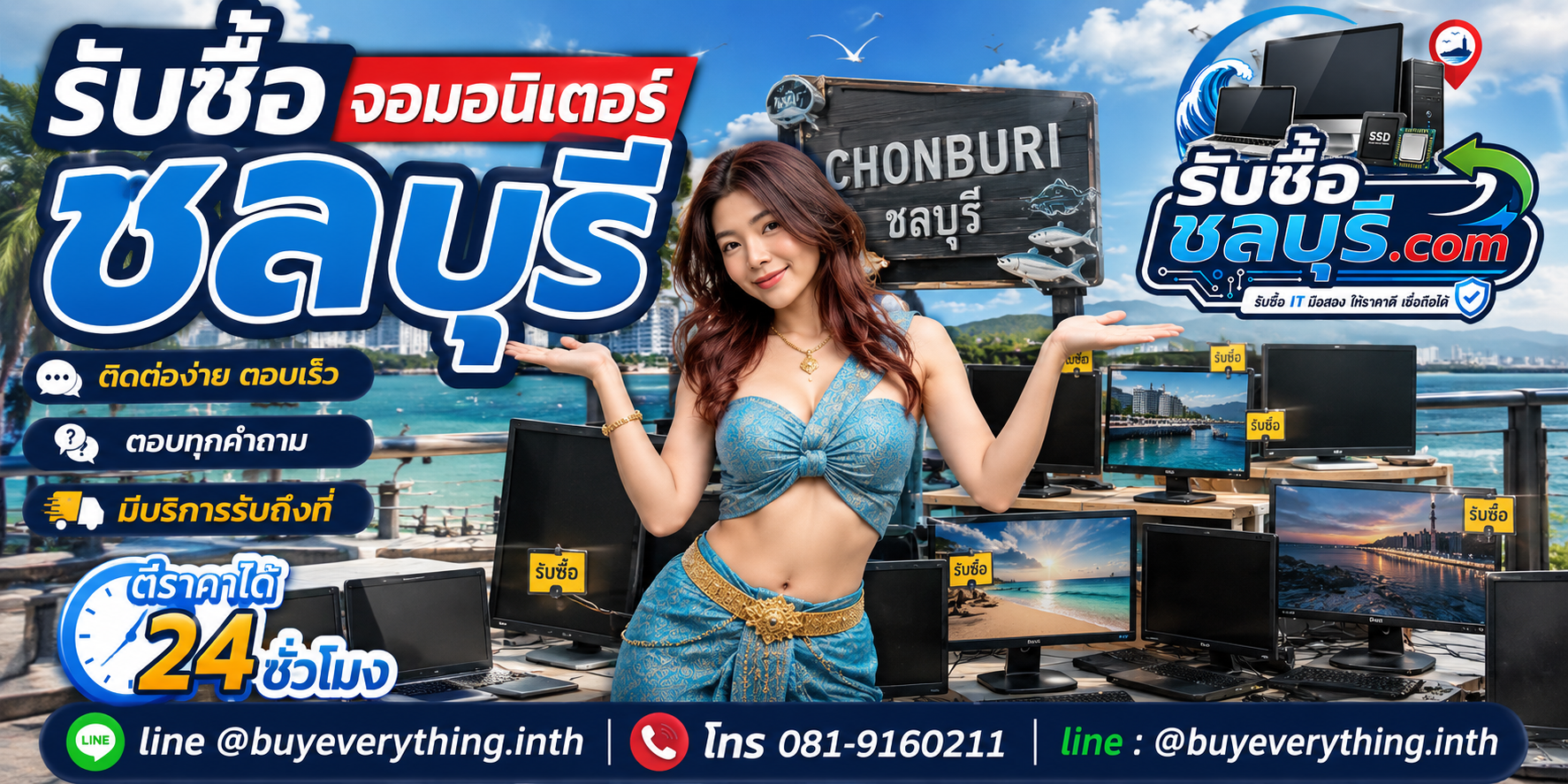 ติดต่อรับซื้อจอมอนิเตอร์ชลบุรี LINE @buyeverything.inth โทร 081-9160211