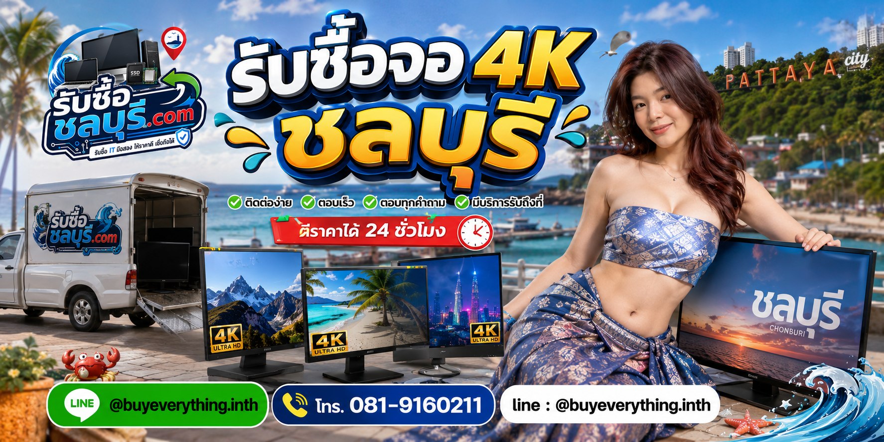 ติดต่อรับซื้อจอ 4K ชลบุรี LINE @buyeverything.inth โทร 081-9160211