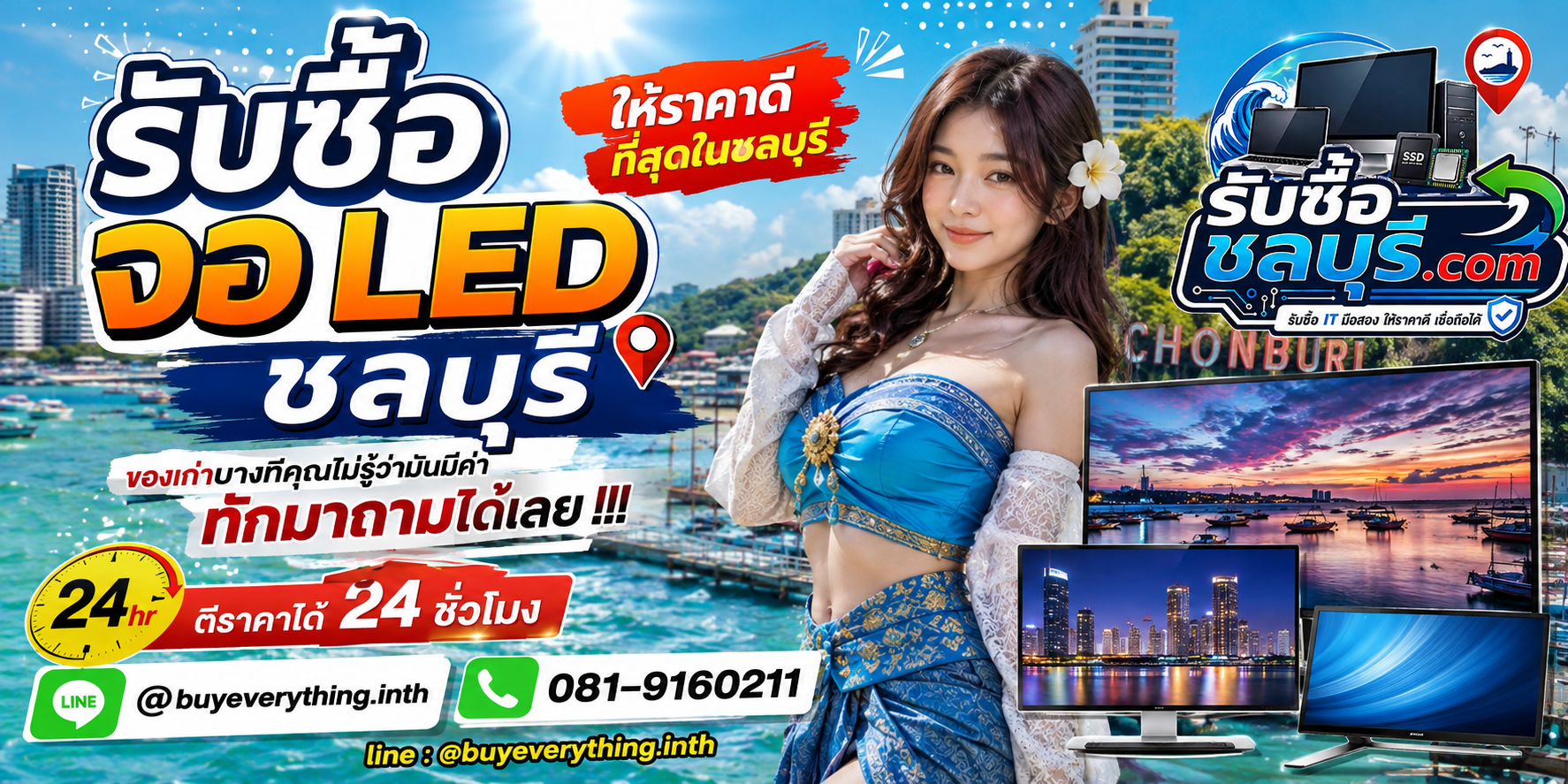รับซื้อจอ LED ชลบุรี ให้ราคาดี รับถึงที่ ตีราคา 24 ชั่วโมง
