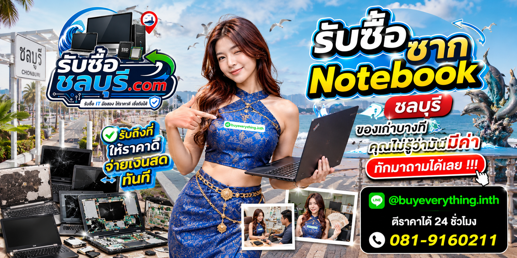 รับซื้อซากNotebookชลบุรี ติดต่อไลน์ ตีราคา 24 ชั่วโมง