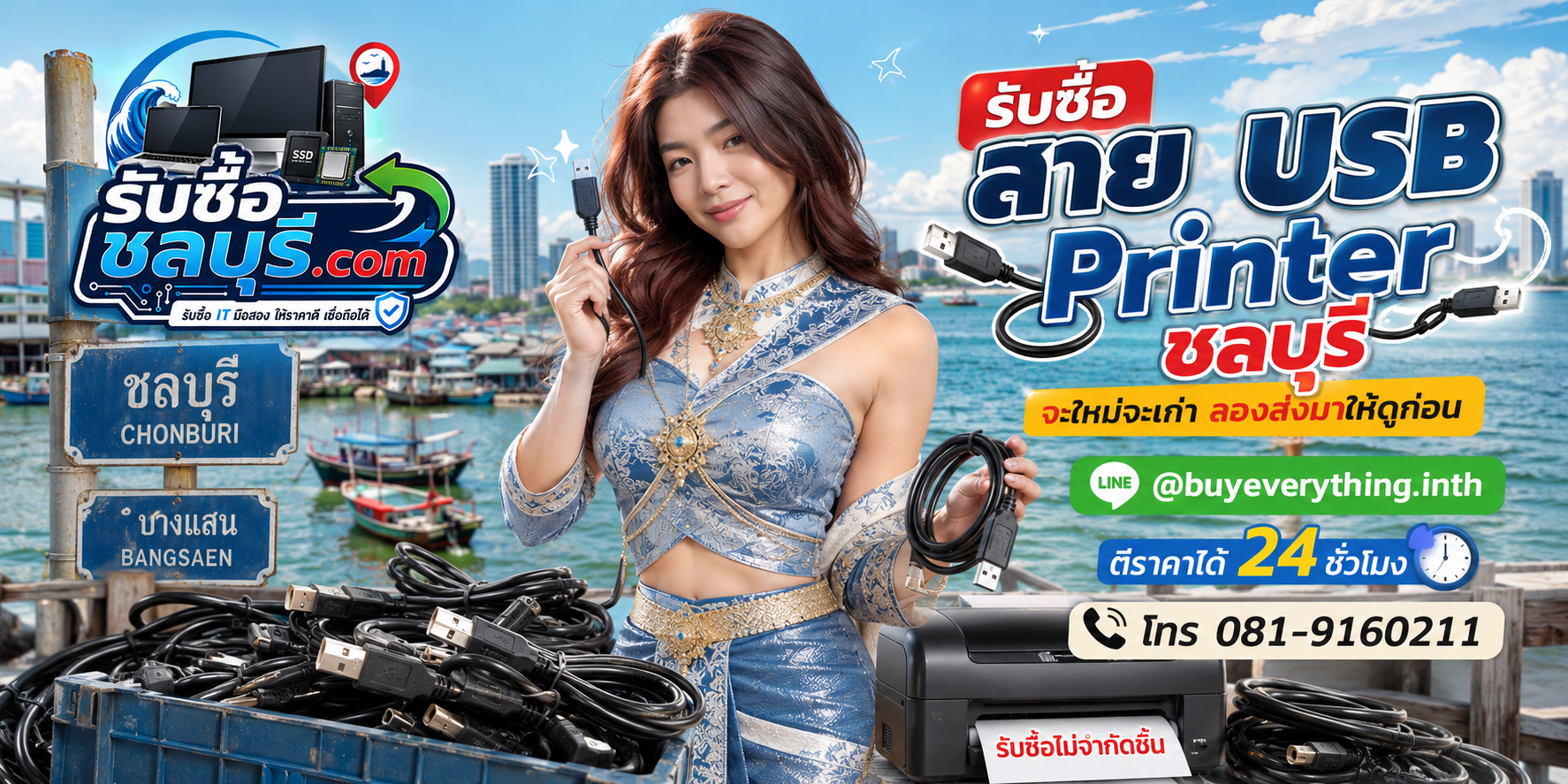 รับซื้อสาย USB Printer ชลบุรี ของเก่ารวมจำนวนแล้วอาจยังมีมูลค่า