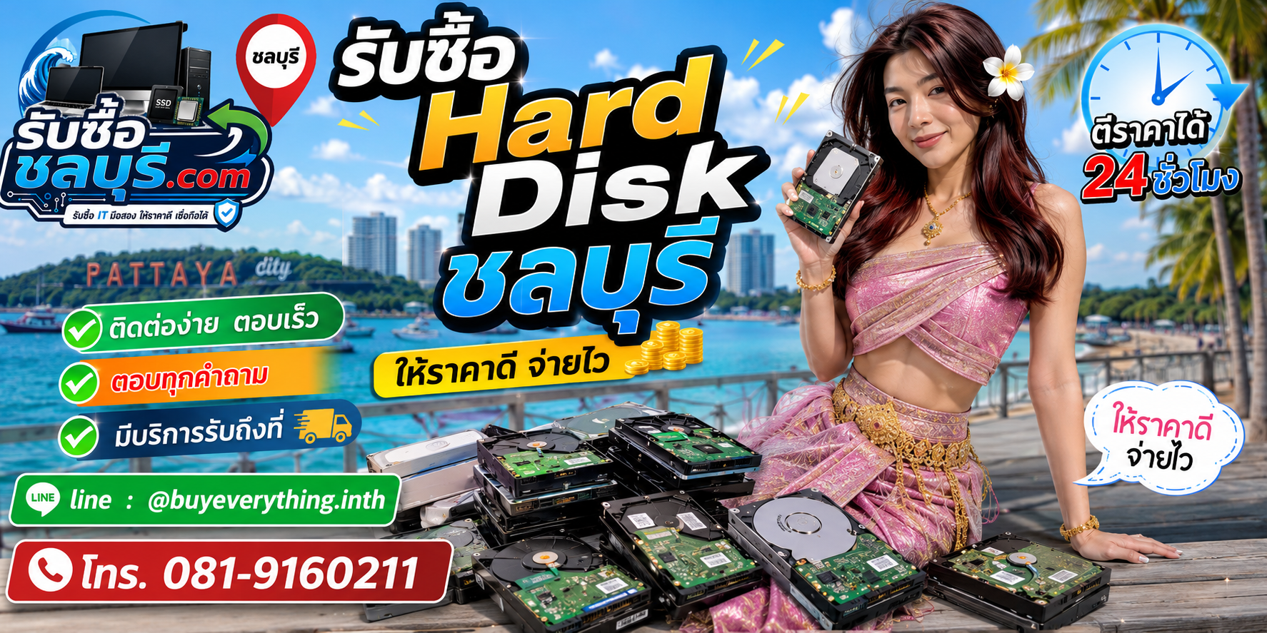 รับซื้อ Hard Disk ชลบุรี LINE @buyeverything.inth โทร 081-9160211