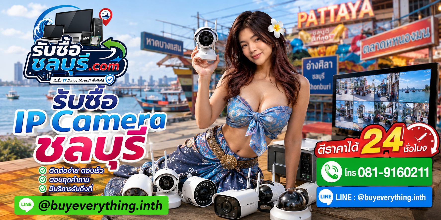 ติดต่อรับซื้อ IP Camera ชลบุรี LINE @buyeverything.inth โทร 081-9160211