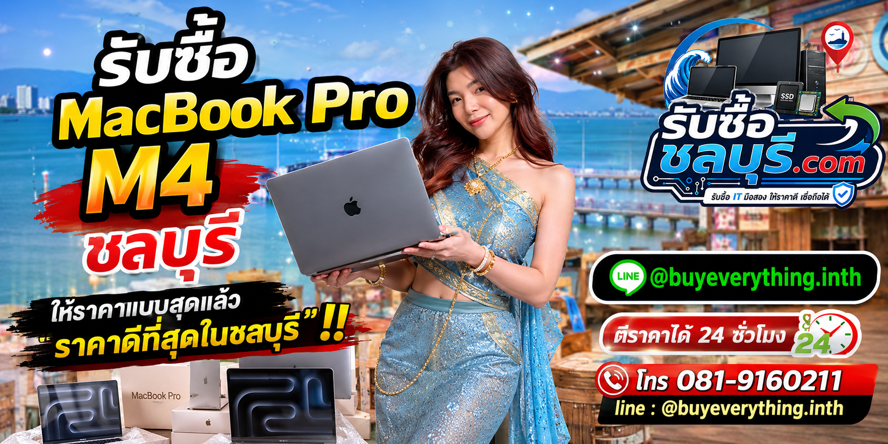 รับซื้อ MacBook Pro M4 ชลบุรี รับซื้อไม่จำกัดชิ้น ให้ราคาดี