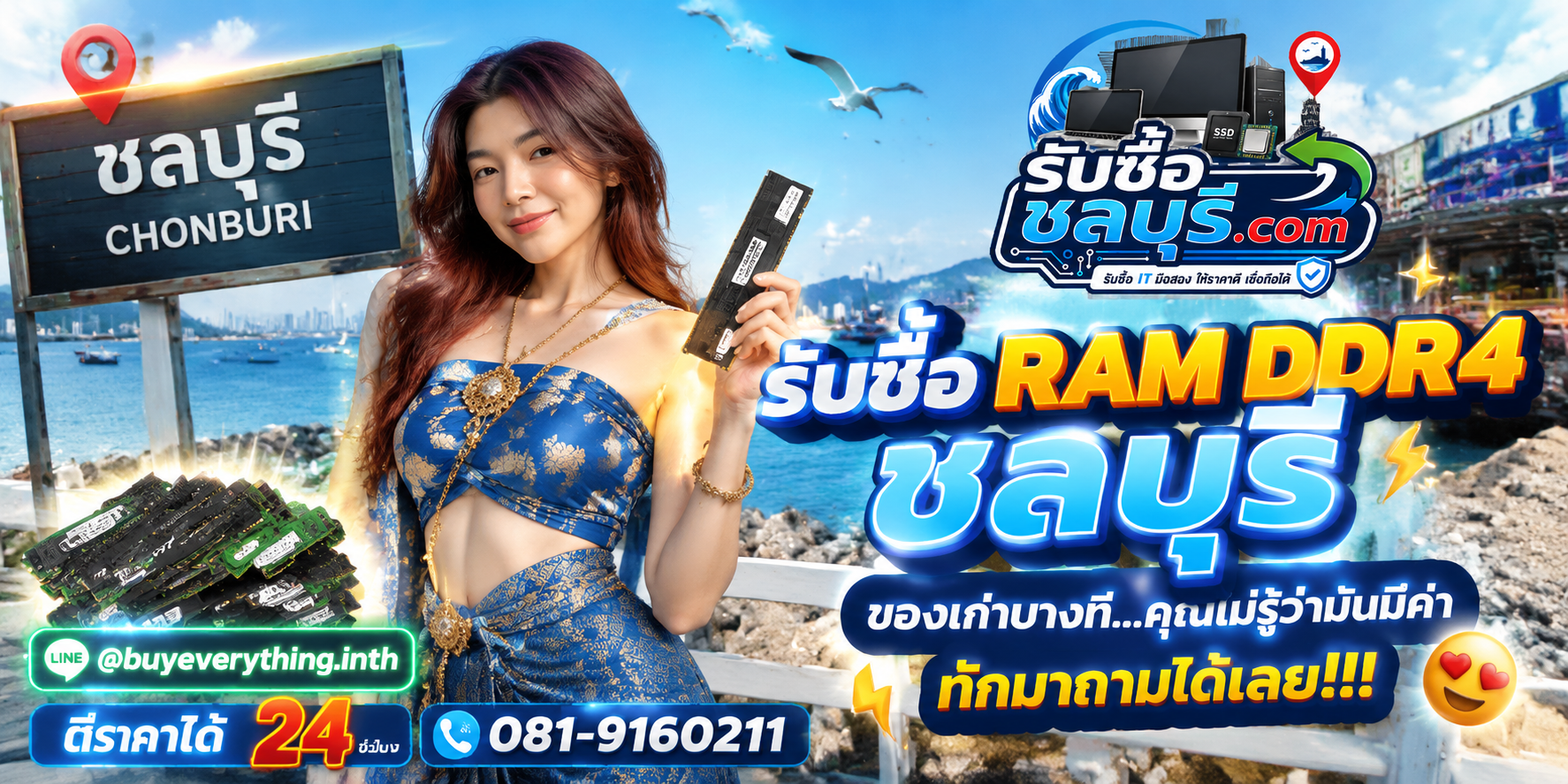 รับซื้อ RAM DDR4 ชลบุรี ติดต่อไลน์ ตีราคา 24 ชั่วโมง