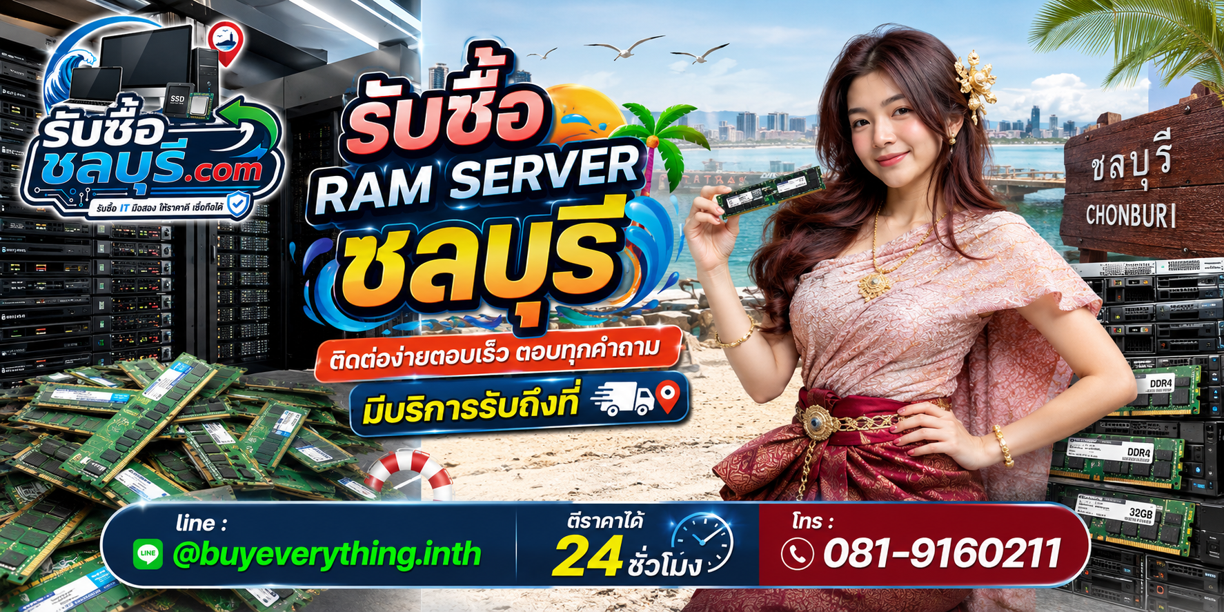 ติดต่อรับซื้อ RAM Server ชลบุรี LINE @buyeverything.inth โทร 081-9160211