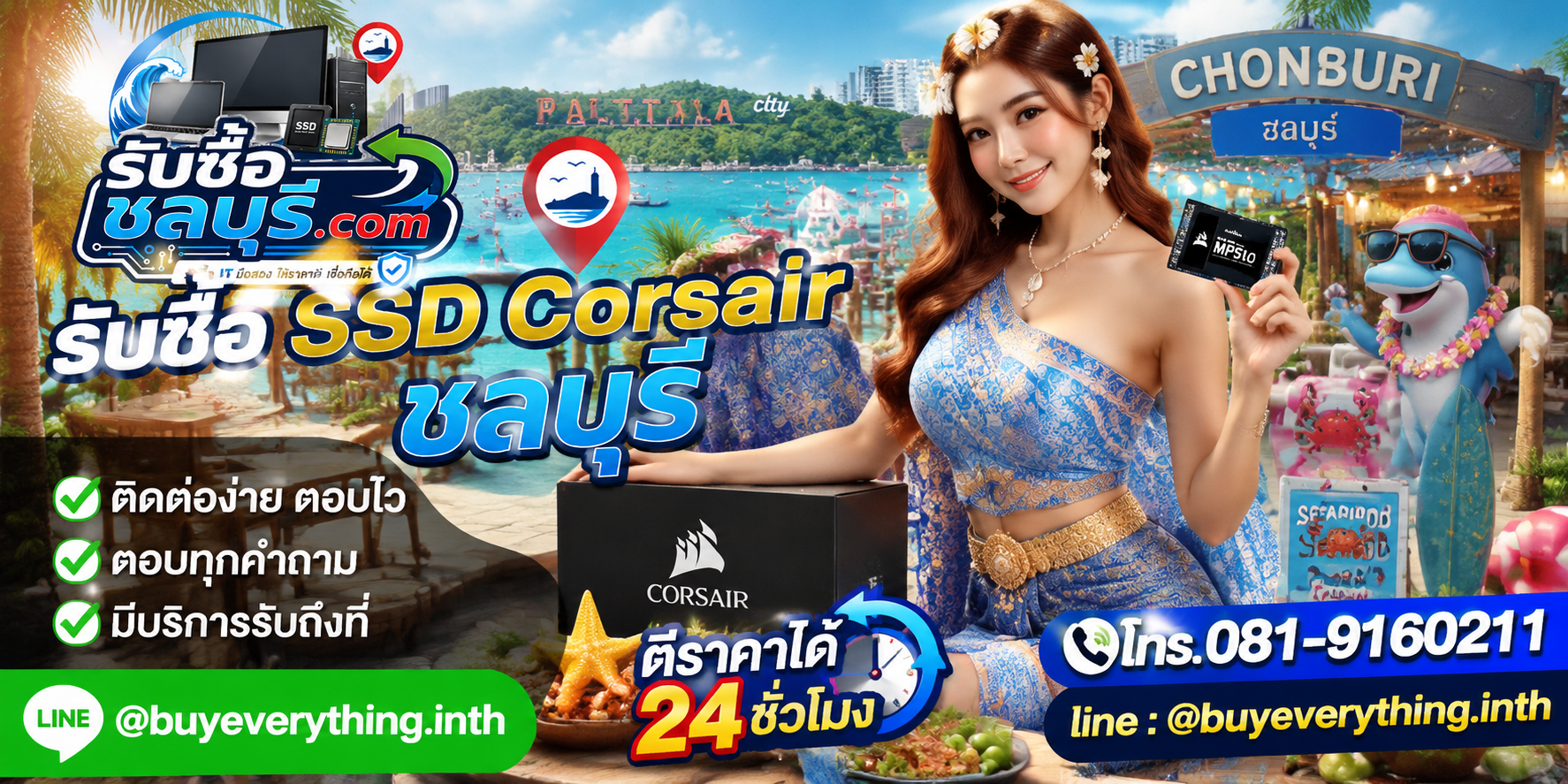 ติดต่อรับซื้อ SSD Corsair ชลบุรี LINE @buyeverything.inth โทร 081-9160211