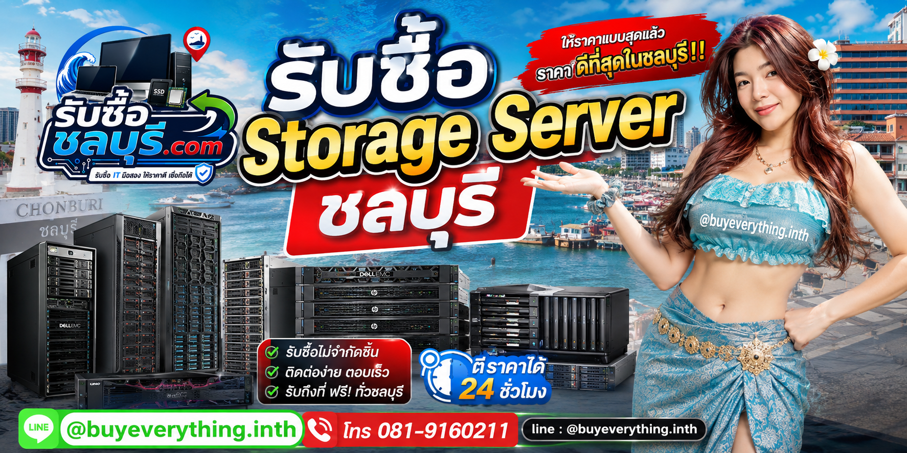 รับซื้อ Storage Server ชลบุรี รับซื้อไม่จำกัดชิ้น ให้ราคาดี โทร 081-9160211
